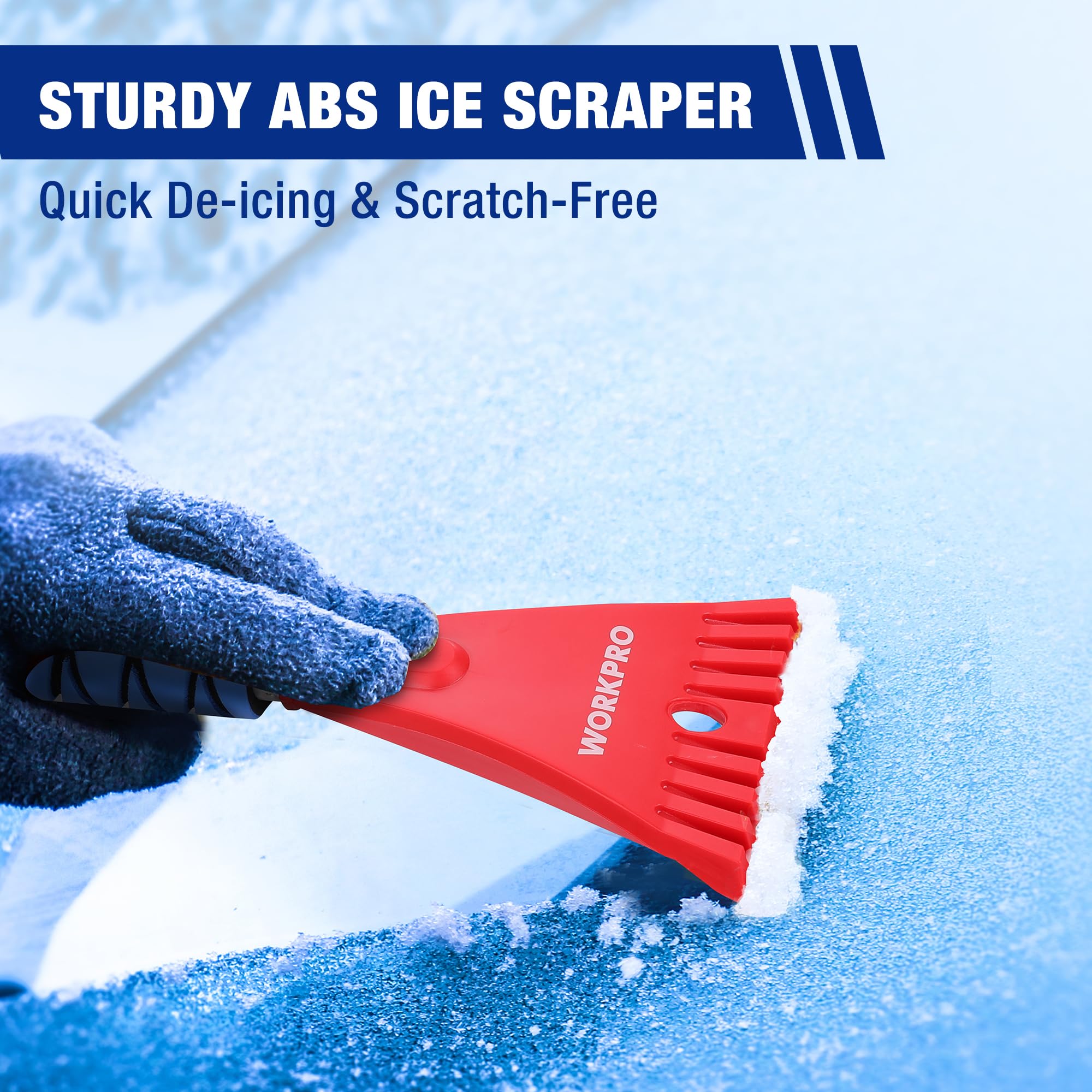 SEAAES Car Ice Scraper, 129 Cm Car Snow Brush Car Cleaning Brush With Foam Handle, Scratch-Free Snow Scraper For Car, Truck, SUV, Windscreen, Vehicle
