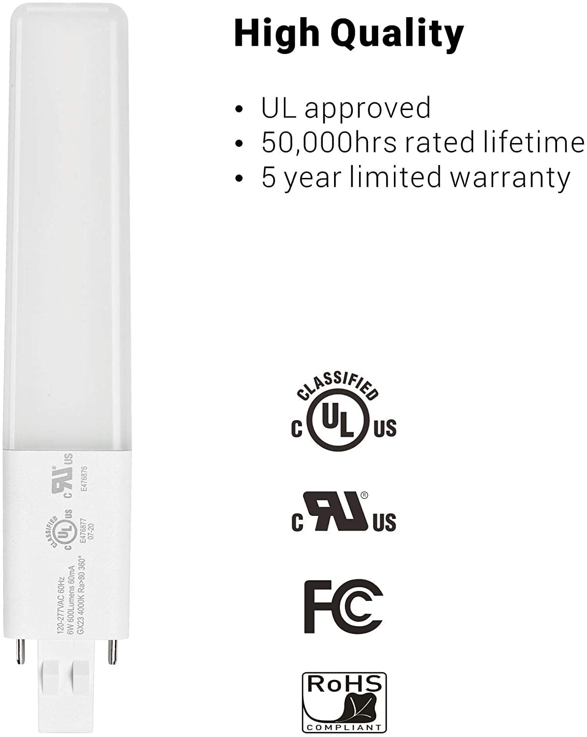 Lampadina PL 120V 13W 6400K &ndash; Ricambio Per Lampade E Plafoniere &ndash; Bulbsandbatteries