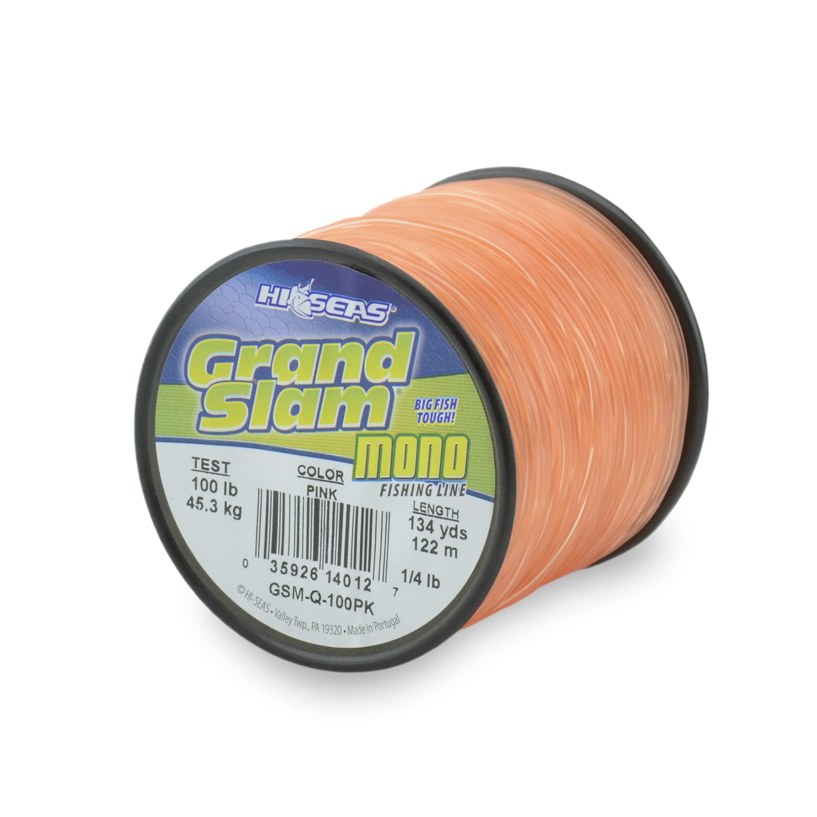 Hi-Seas Grand Slam Monofilament Line, 100 lb / 45.3 kg Test.039 in / 1.00 mm Dia, Pink, 133 yd / 122 m (GSM-Q-100PK) Hi-Seas Grand Slam Monofilament Line, 100 lb / 45.3 kg Test.039 in / 1.00 mm Dia, Pink, 133 yd / 122 m (GSM-Q-100PK)