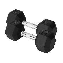 Champion Barbell Rubber Encased Solid Hex Dumbbell, 15-Pound (Each)
