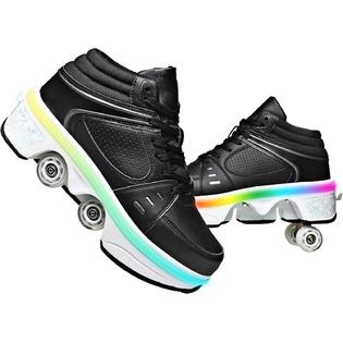 Roller Skate Shoes For Men,Double-Row Deform Wheel Shoe Skate,Shoes