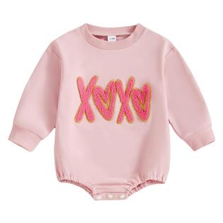 Fiomva FIOMVA Valentines Day Baby Girl Outfit Infant Bubble Romper