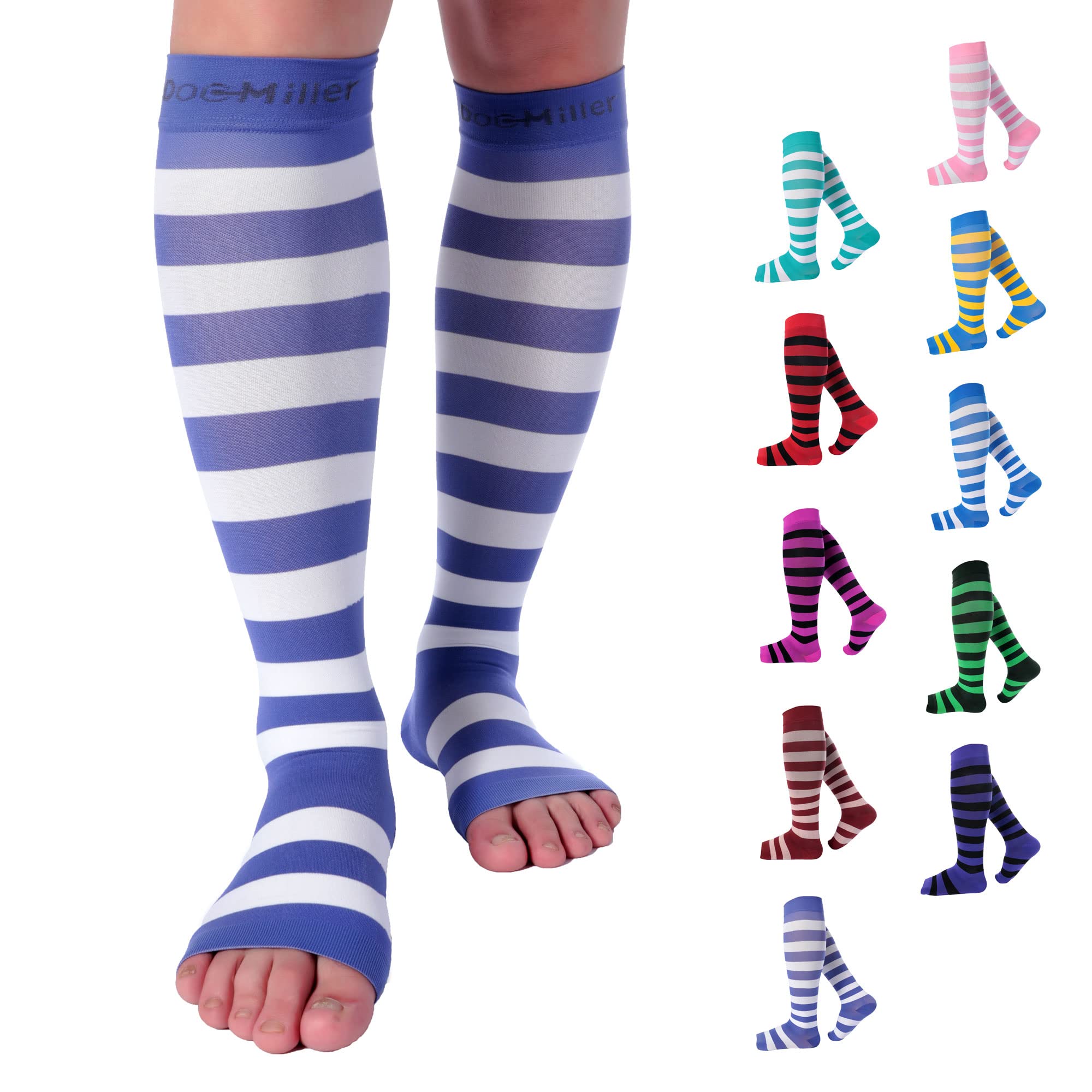 Doc Miller Toeless Compression Socks Women Men Open Toe 15