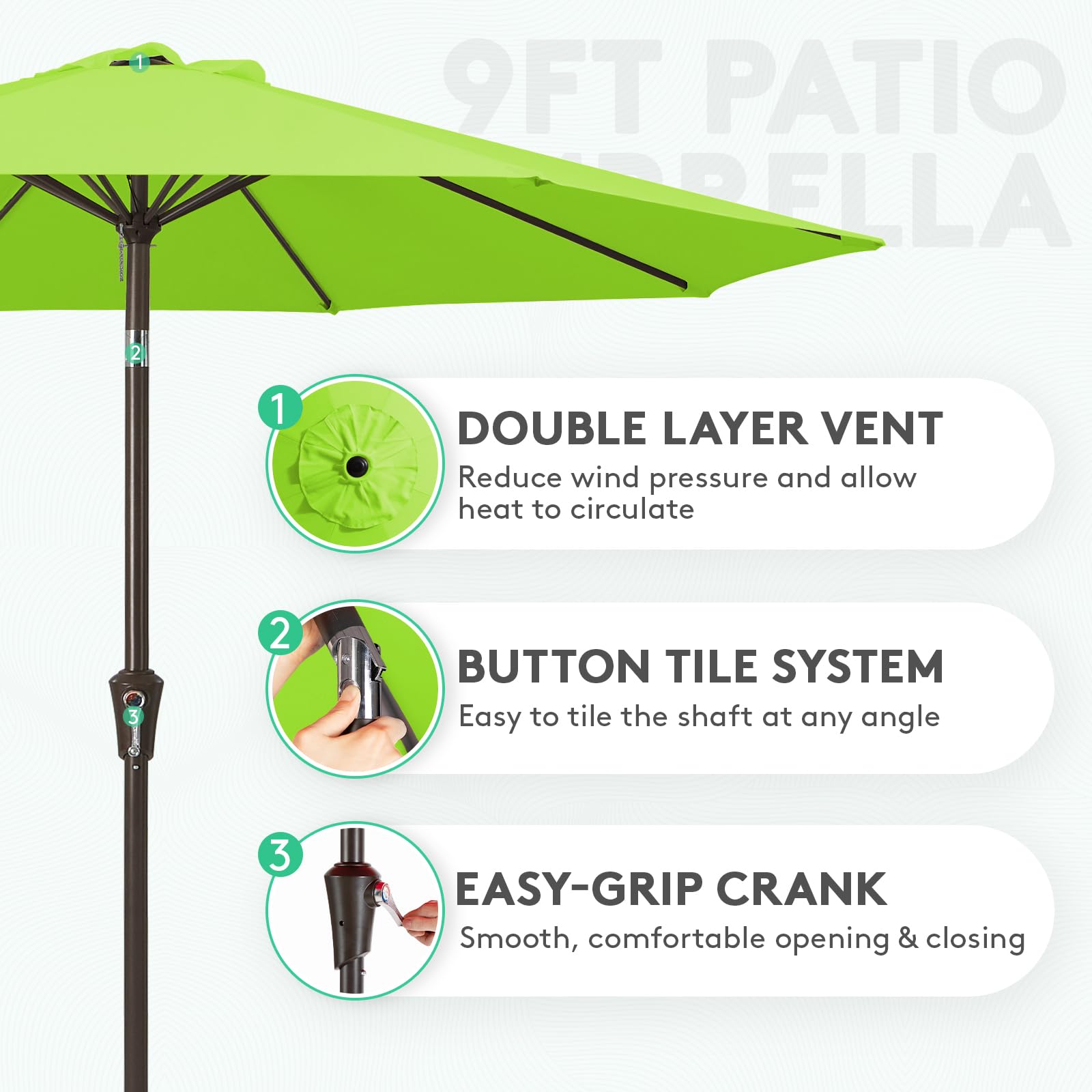 8 x 8 patio umbrella Cesicia 8 ft. x 8 ft. Square Steel Outdoor 8-Rib LED Market Patio Umbrella  in Tan with Crank and Cross Base DHAVD131
