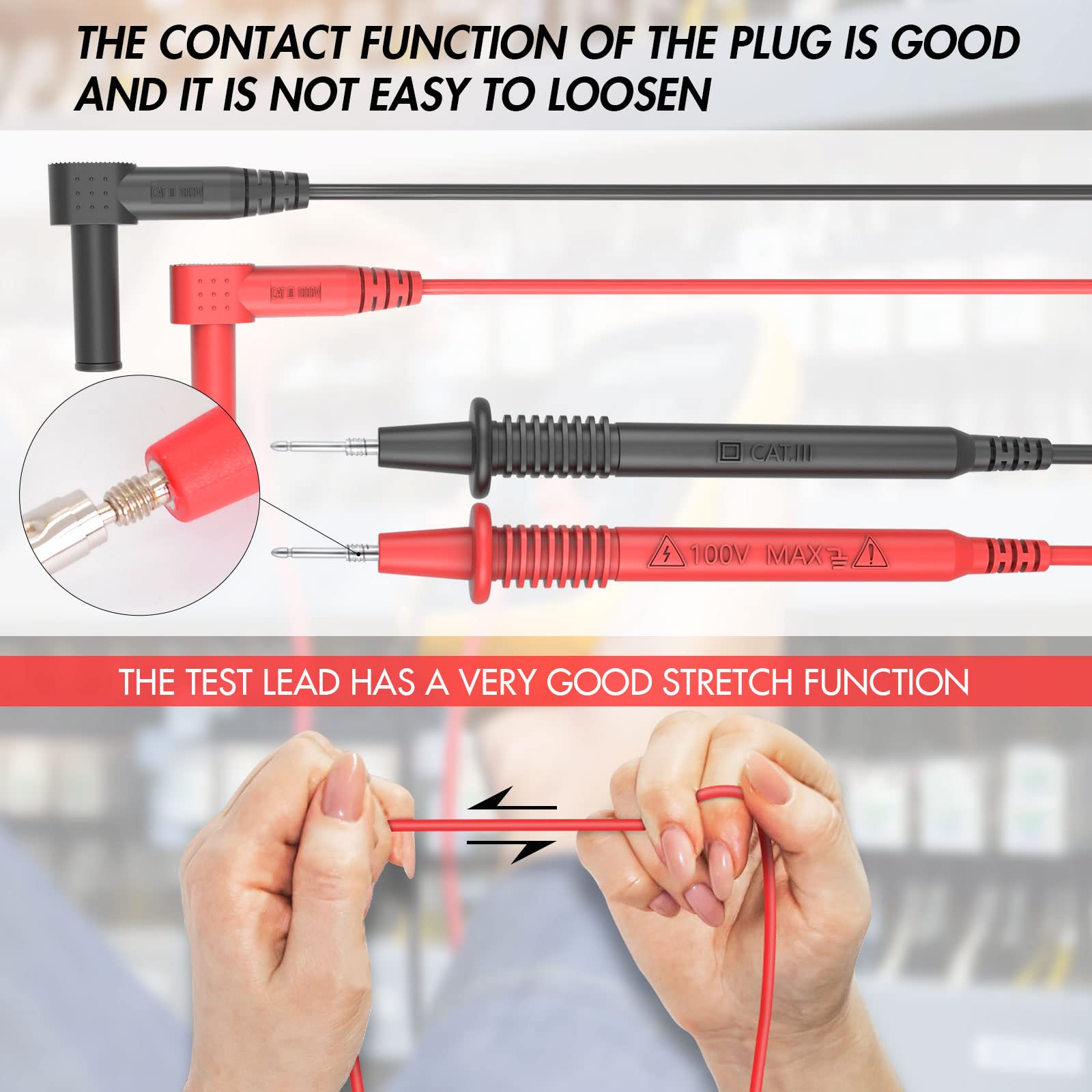 8Pcs Automotive Back Probe Kit Multimeter Test Leads Alligator Clips Wire Tool