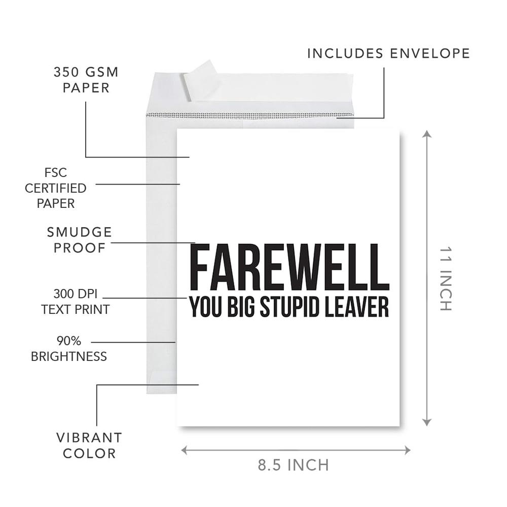 Leaver Card. Amazon Andaz Press Funny Jumbo Farewell Card With Envelope 8.5 X 11 Inch ...