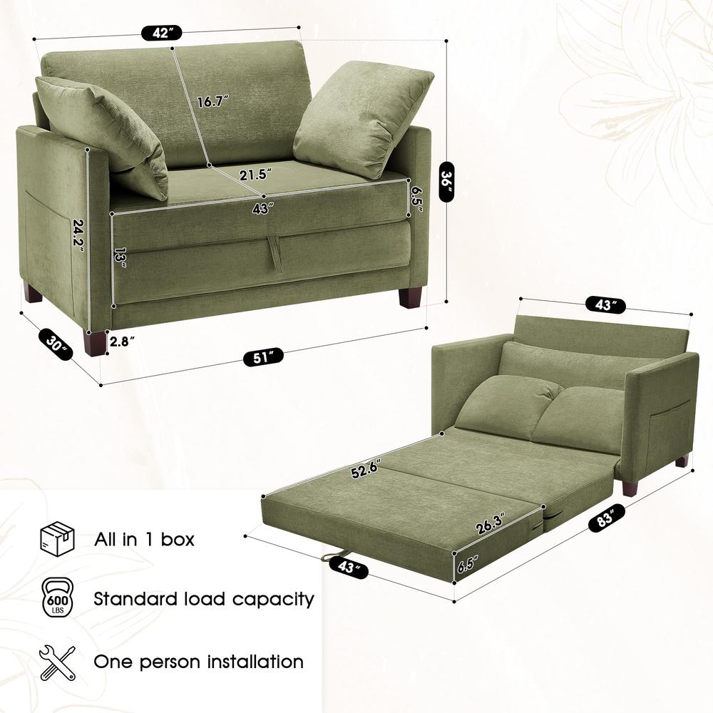 Myroyalsit 51 Convertible Loveseat Sofa Bed 2 In1 Folding Sofa Bed myroyalsit-51-convertible-loveseat-sofa-bed-2-in1-folding-sofa-bed