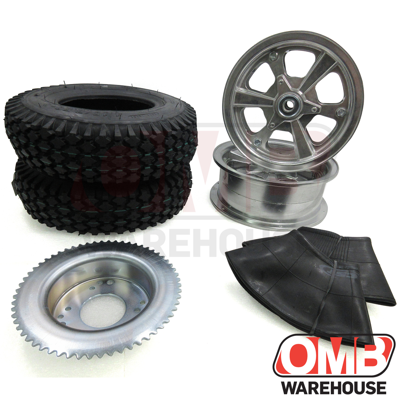 OMB Warehouse 8" Spinner Wheel Package - Studded Tire - 60 Tooth Sprocket