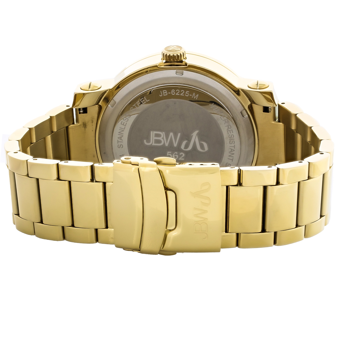 JBW 562 Mens 18k Gold PVD Stainless Steel Diamond Quartz Watch JB-6225-M