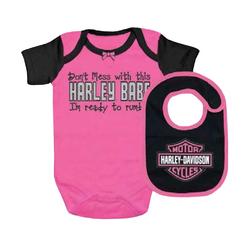 Harley Davidson Baby Bedding Set Harley Davidson Baby S Interlock B Creeper Bib Set Pink 3000549