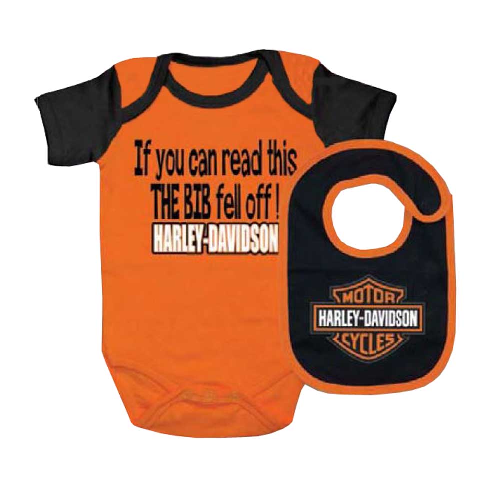 Harley Davidson Baby Bedding Set Harley Davidson Baby Boy S Interlock B Creeper Bib Set Orange 3060413