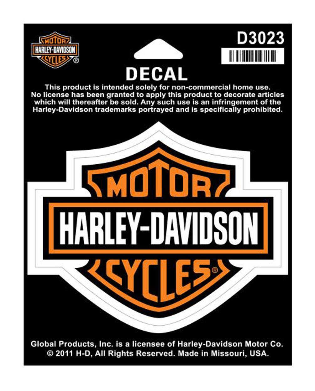 Harley Davidson Bar Shield Medium Decal 3 15 16 W X 3 1 8 H D3023