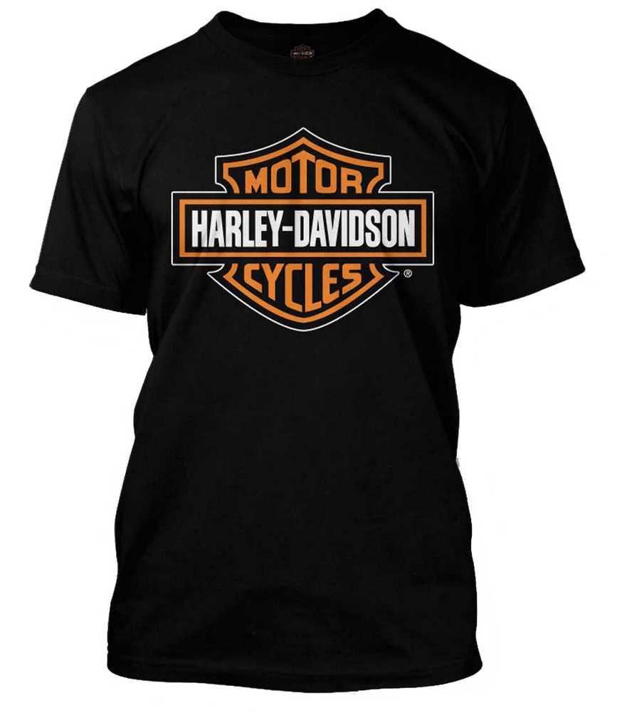 Harley Davidson Men S Orange Bar Shield Black T Shirt 30290591