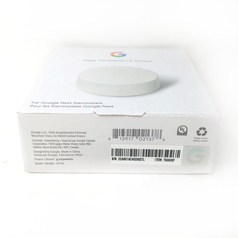 Nest Google Nest Temperature Sensor T5000SF Sensor That Works with Nest Learning Thermostat and Nest Thermostat E, Smart Home - White