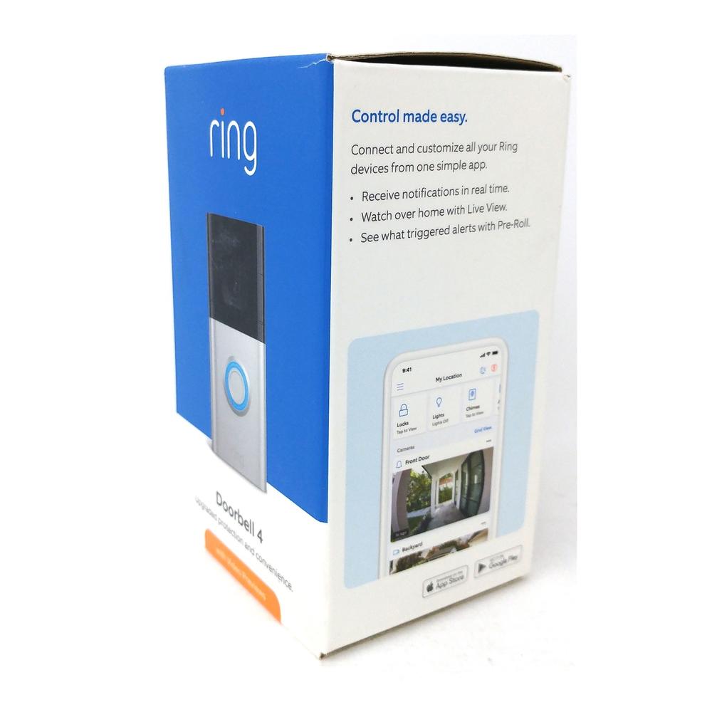 Ring Video Doorbell 4 Smart Wi-Fi Video Doorbell Battery HD Satin Nickel