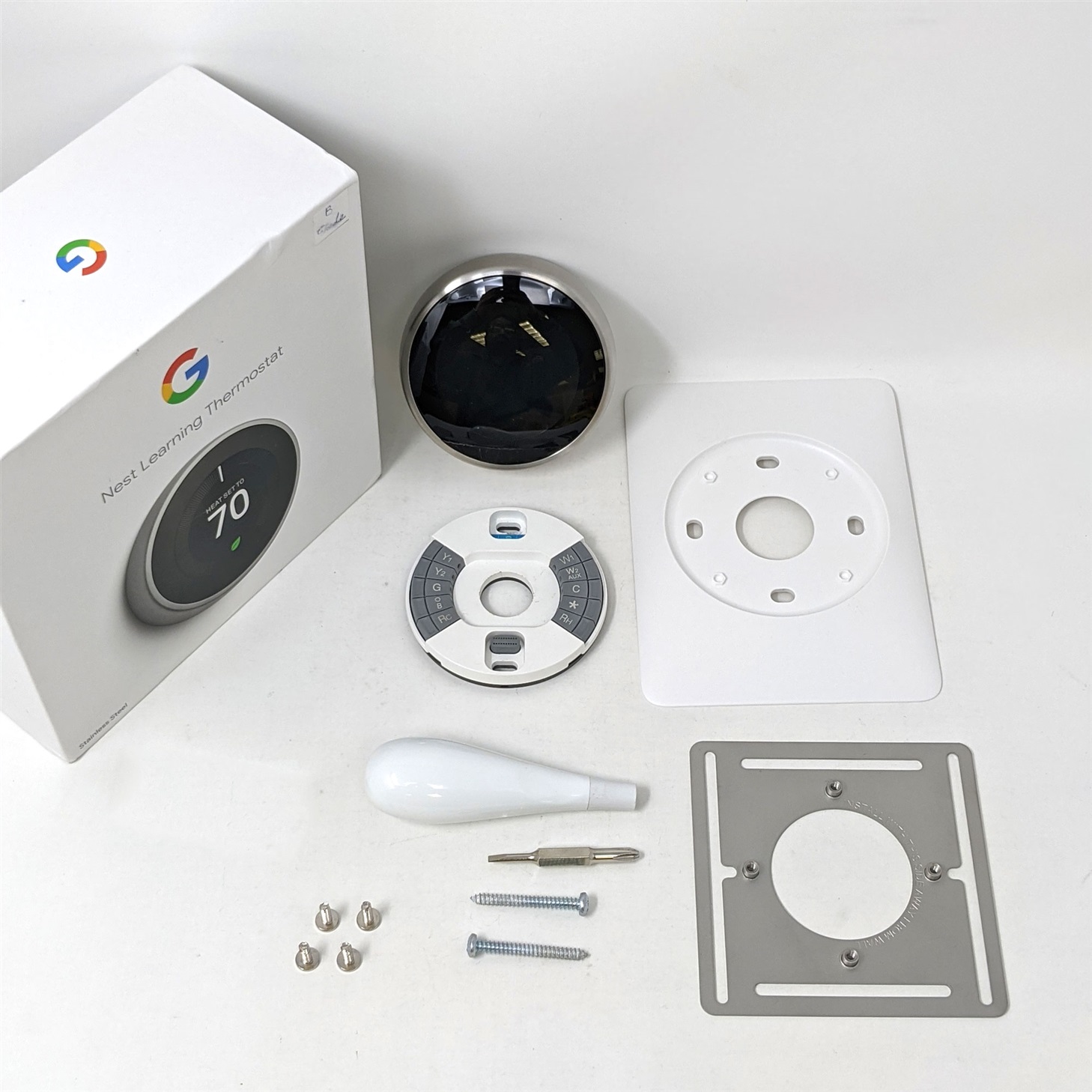 Nest Grade B Google Nest Learning Smart Wi-Fi Thermostat T3007US - Stainless Steel