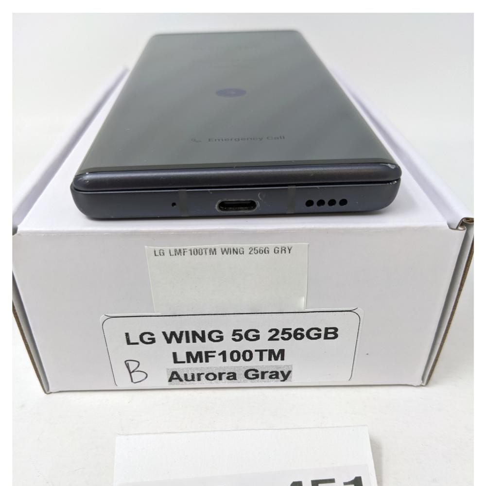 LG Grade B LG Wing 5G LMF100TM 256GB T-Mobile 8GB RAM Smartphone - Aurora Gray