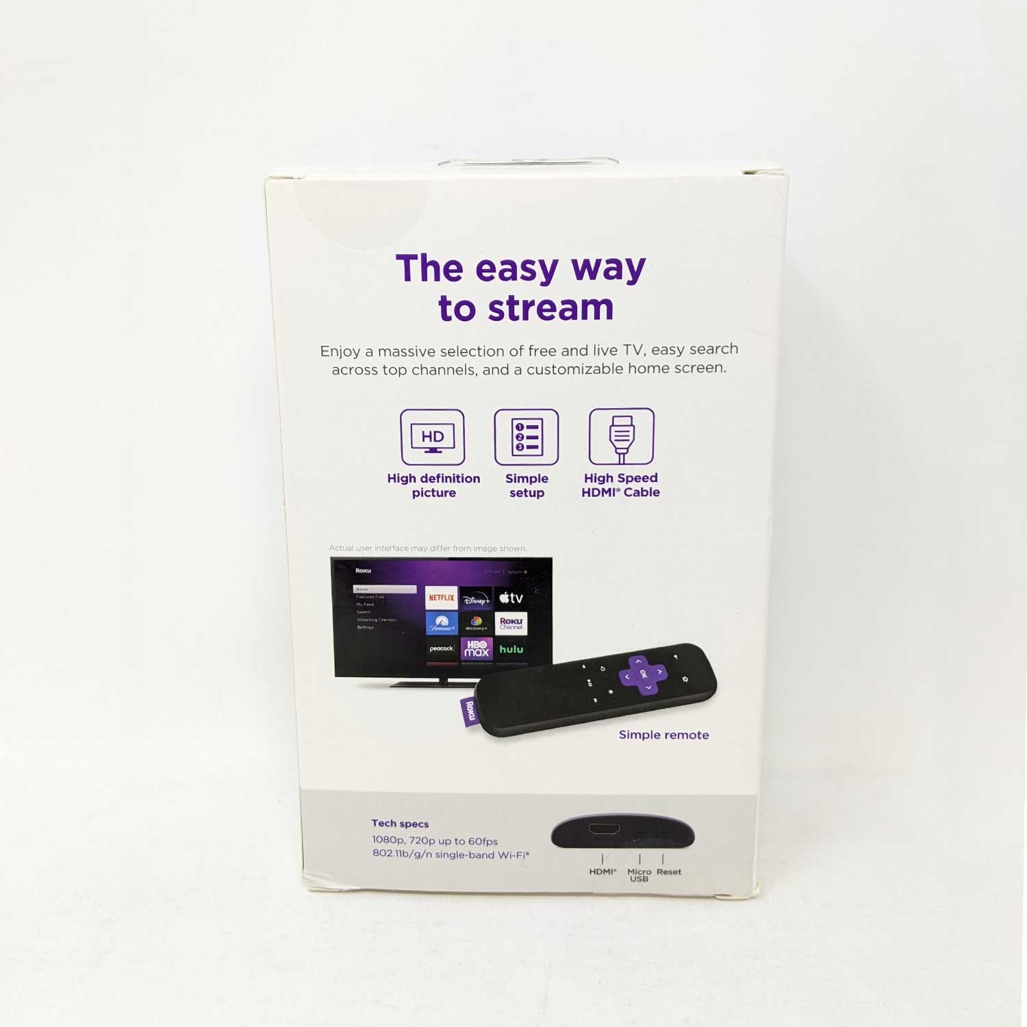 Roku LE HD Streaming Media Player with High Speed HDMI Cable & Simple Remote