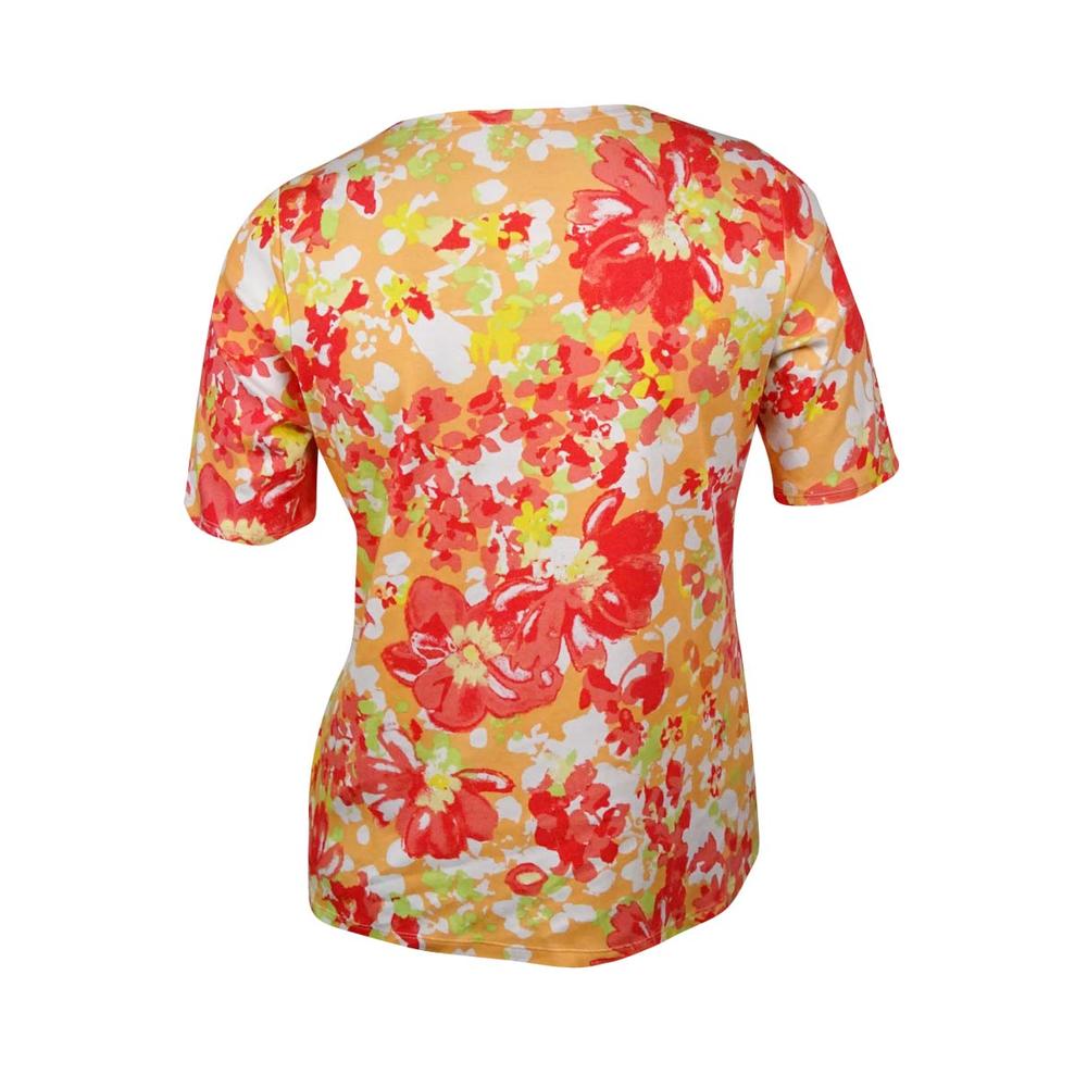 Charter Club Women's Boat Neck Floral Print Top