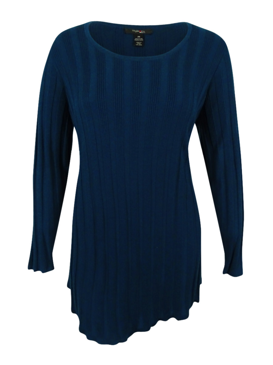 Style & Co. Women's Plus Size Ribbed-Knit Tunic Sweater