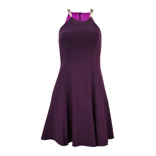 Betsy & Adam Women's Embellished Halter Fit & Flare Dress Betsy & Adam Women's Embellished Halter Fit & Flare Dress