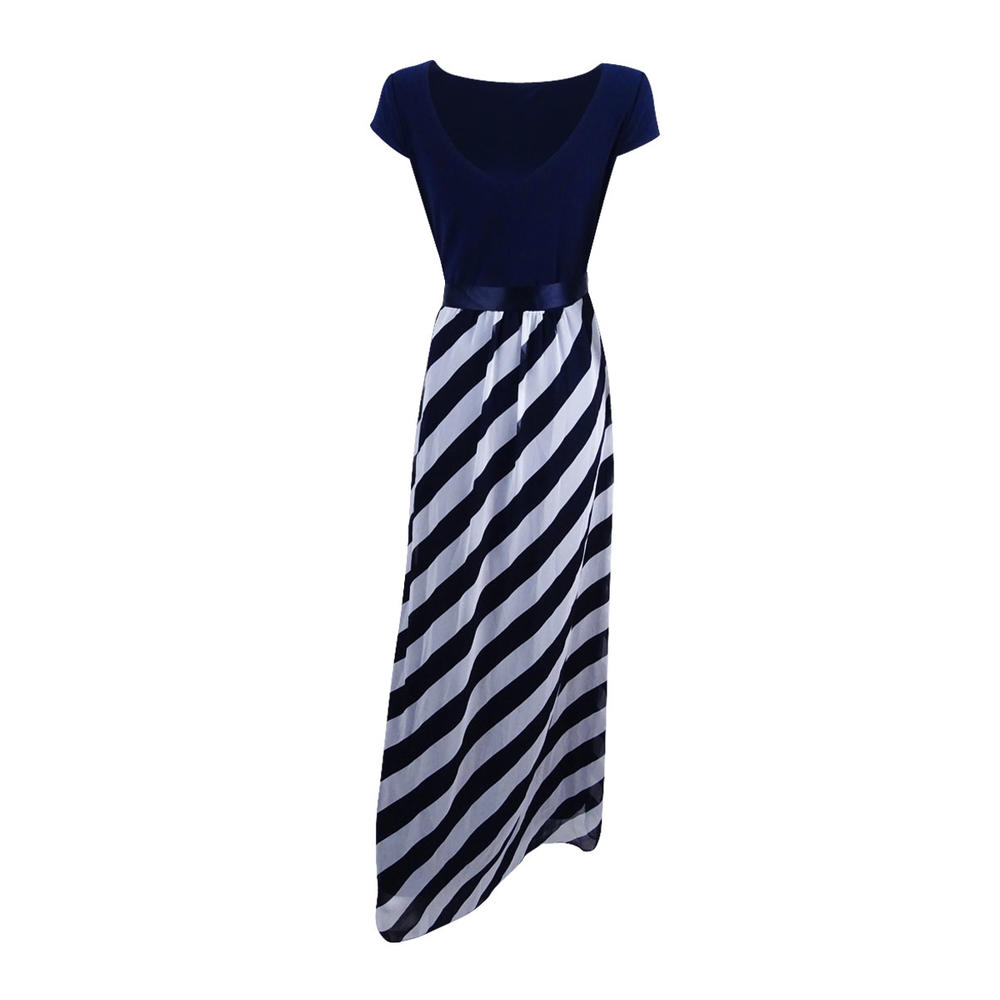 SL Fashions Women's Diagonal Stripe Maxi Dress