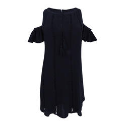 Jessica Simpson Women's Cold-Shoulder Peasant Dress (2, Black)
