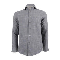 Tasso Elba Men's Brushed Cotton Shirt (S, Borderline Grey)
