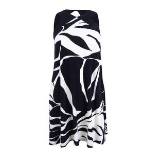 Lauren by Ralph Lauren Women's Print Trapeze Jersey Dress (4, Black/Cream) Lauren by Ralph Lauren Women's Print Trapeze Jersey Dress (4, Black/Cream)