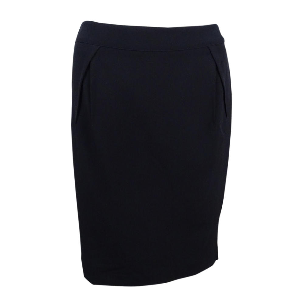 Tommy Hilfiger Women's Pleated Front Stright Skirt (0, Black)