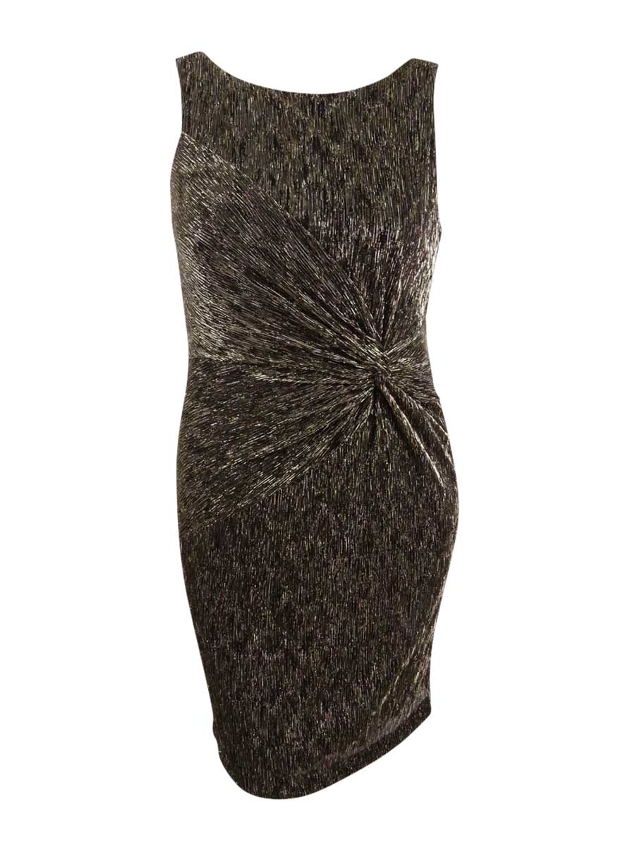 Calvin Klein Women's Textured Metallic Twist-Front Dress Calvin Klein Women's Textured Metallic Twist-Front Dress