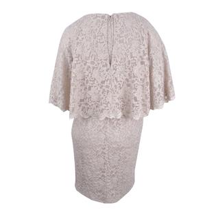 Jessica Carlyle Jessica Howard Women's Petite Glitter Lace Capelet Dress (6P, Champagne) Jessica Carlyle Jessica Howard Women's Petite Glitter Lace Capelet Dress (6P, Champagne)
