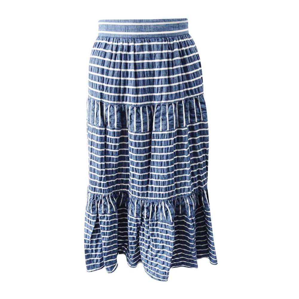 Lauren Ralph Lauren Women's Seersucker Striped Midi Skirt