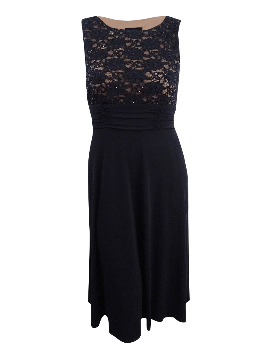 sachin and babi light blue dress Connected Apparel Chiffon Cape Sleeve Dress In Black main image 1
