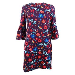 Calvin Klein Women's Printed Bell-Sleeve Sheath Dress Calvin Klein Women's Printed Bell-Sleeve Sheath Dress
