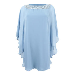 Xscape Women's Beaded Chiffon Capelet Dress Xscape Women's Beaded Chiffon Capelet Dress