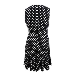 Tommy Hilfiger Women's Polka-Dot Fit & Flare Dress (12, Black/Ivory) Tommy Hilfiger Women's Polka-Dot Fit & Flare Dress (12, Black/Ivory)