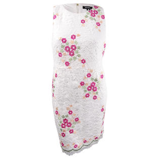 DKNY Women's Embroidered Floral Lace Sheath Dress DKNY Women's Embroidered Floral Lace Sheath Dress