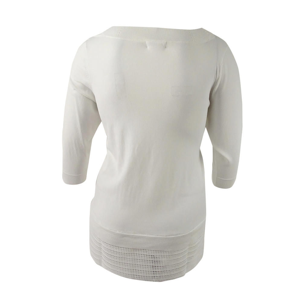 Calvin Klein Women's Plus Size Layered-Look Sweater (0X, Soft White)