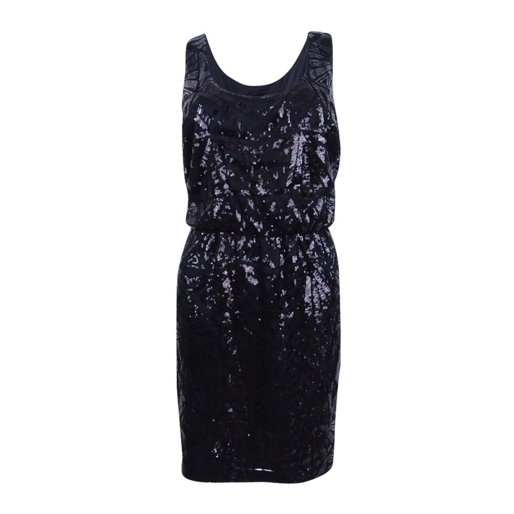 Jessica Simpson Women S Geometric Sequin Blouson Dress 8 Black Jessica Simpson Women S Geometric Sequin Blouson Dress 8 Black