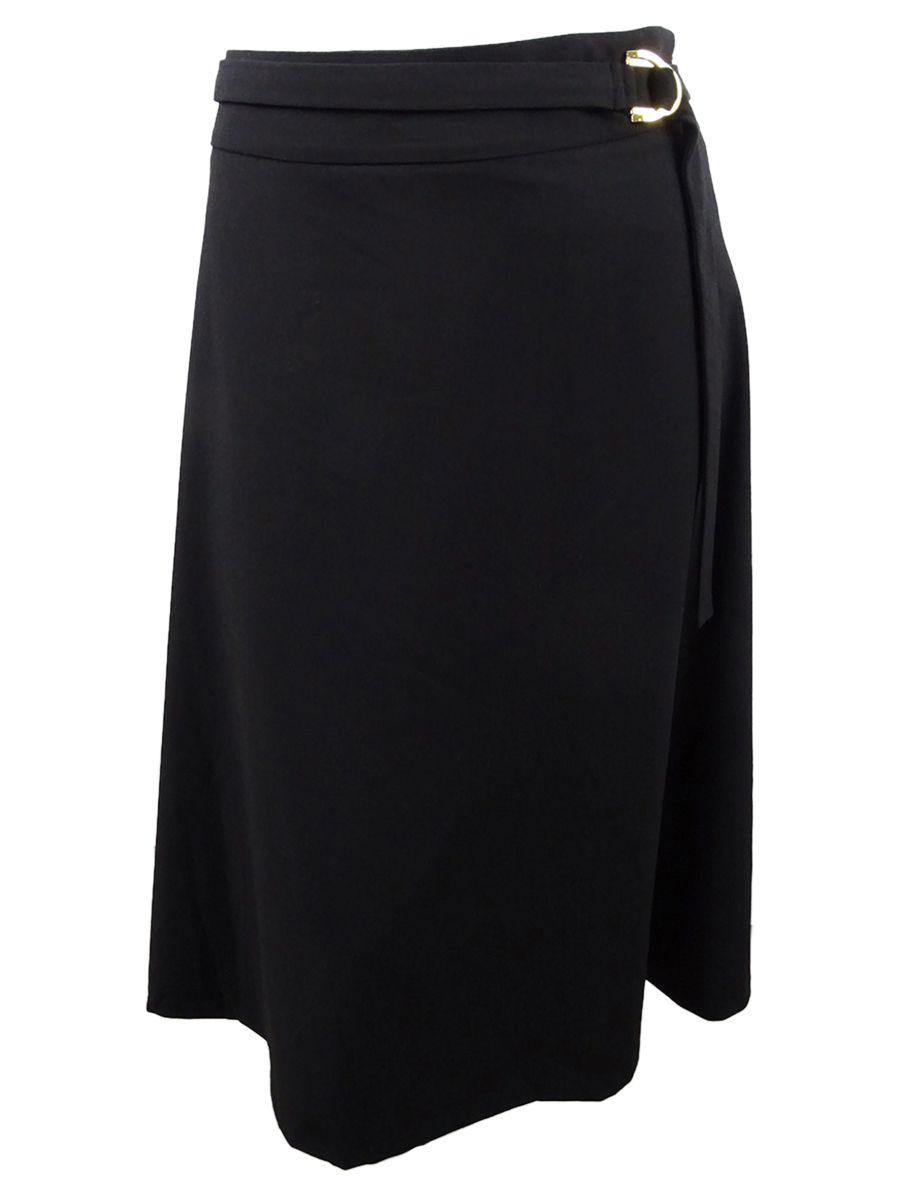 Calvin Klein Women's Plus Size Belted A-Line Skirt (20W, Black)