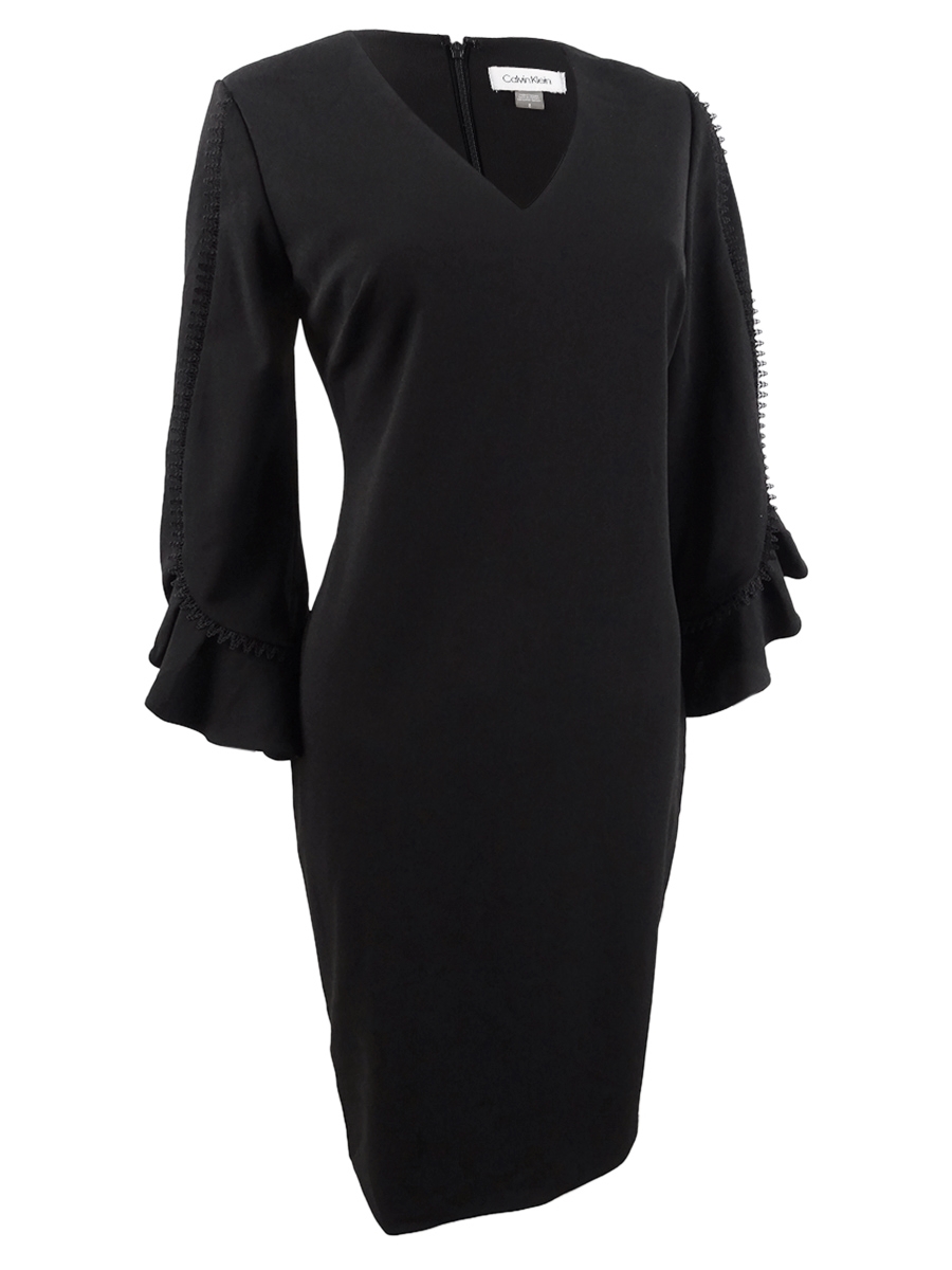 calvin klein ruffle dress black CALVIN KLEIN BLACK DRESS SZ 8 – Best in Show Clothes