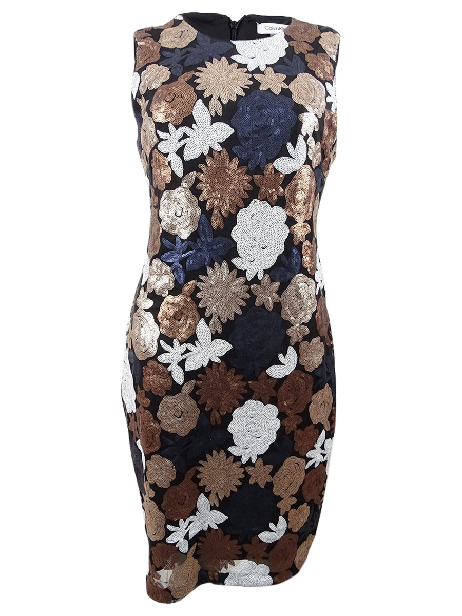 Calvin Klein Women's Sequined Sheath Dress