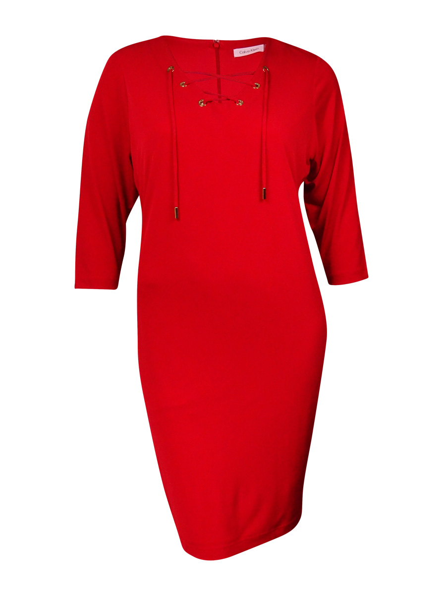 chinese dress ladies DRAPPY STRETCH JERSEY DRESS WITH LACE UP BACK – Dave & Johnny main image 0