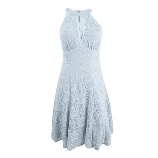 Nightway Women's Lace Fit & Flare Dress (10, Platinum) Nightway Women's Lace Fit & Flare Dress (10, Platinum)