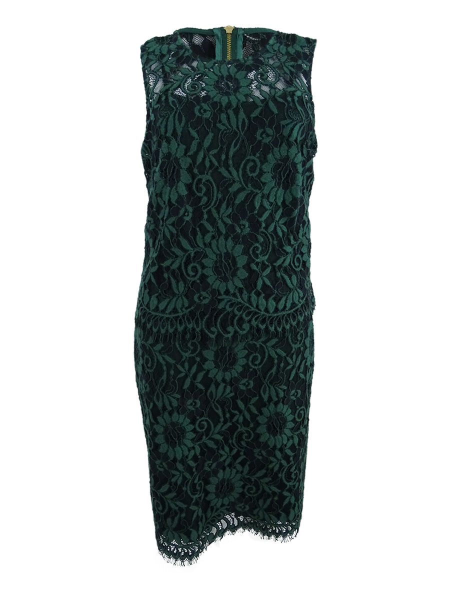 emerald green calvin klein dress Calvin Klein Green Dress With Back Zipper main image 0