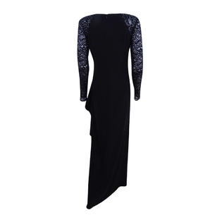 Alex Evenings Women's Embellished Lace Gathered Faux-Wrap Gown (8, Black) Alex Evenings Women's Embellished Lace Gathered Faux-Wrap Gown (8, Black)