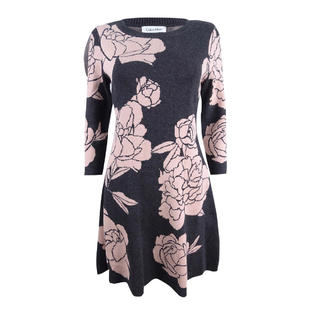 calvin klein floral-print fit & flare dress Calvin Klein Floral-Print Fit & Flare Dress (Size 4)