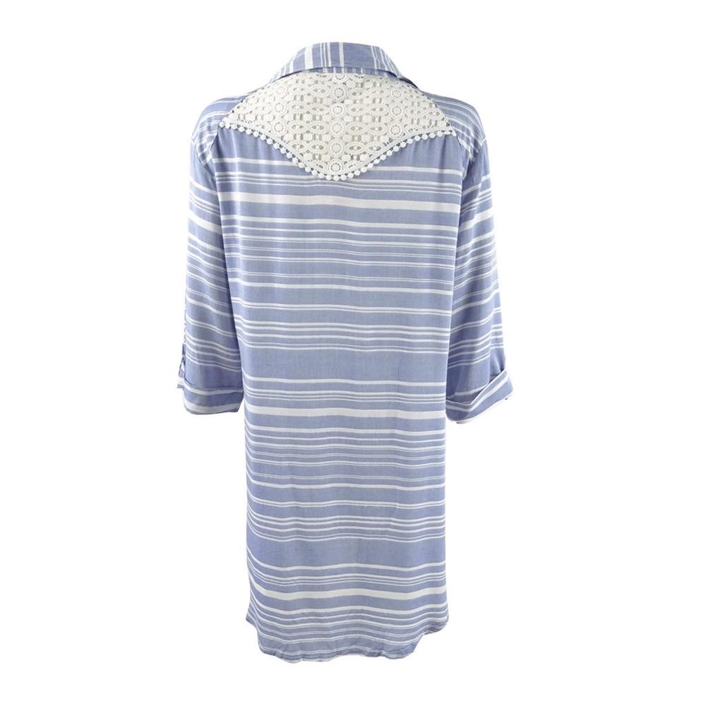Dotti Women's Striped Shirt Dress Swim Cover-Up