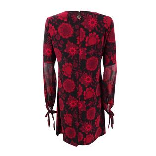 Tommy Hilfiger Women's Chiffon-Sleeve A-Line Dress (6, Black Multi) Tommy Hilfiger Women's Chiffon-Sleeve A-Line Dress (6, Black Multi)